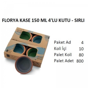 VIAPOT FLORYA KASE 150 ML 4'LU KUTU HARDAL KL:10 