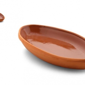VİAPOT BELEN TAVA ORTA 500 ML 27X14,5X3,5 CM İÇİ SIRLI KAHVERENGİ 