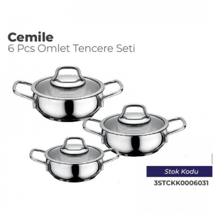 HASCEVHER CEMİLE 6 PCS SAHAN TENCERE SETİ (14/16/18) KL:4