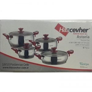 HASCEVHER ASTORİA 8 PCS GÜVEÇ TENCERE SETİ