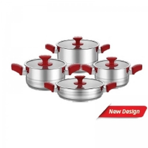 HASCEVHER SAPHİRA 8 PRÇ TENCERE SETİ KIRMIZI (18-20-24TEN-24KRN)