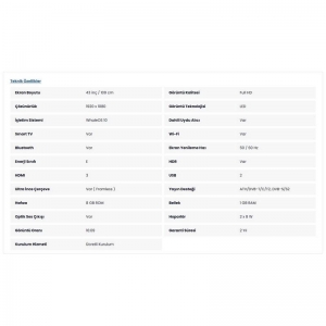 ONVO 43VL80F3FA 43'' ( 109 EKRAN ) TV