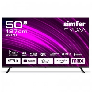 SİMFER 50SFSV6B 50'' ( 127 EKRAN ) 4K VİDAA SMART ÇERÇEVESİZ TV