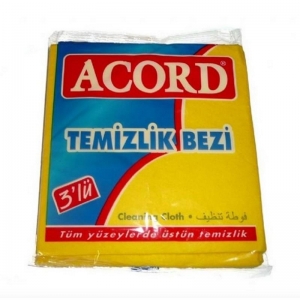 ACORD TEMİZLİK SARI BEZ 3 LÜ PK:12 