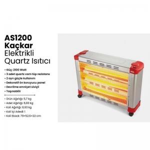 AKEL AS1200 KAÇKAR TERMOSTATLI MAKSİ QUARTZ SOBA