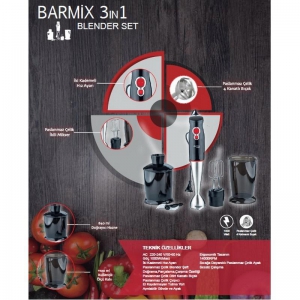 AWOX BARMIX ( 3 IN 1 ) BLENDER SET ÇELİK KL:6