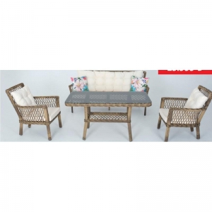 FLEXY RATTAN POLO 3 LÜ TAKIM (3+1+1) 111 KREM