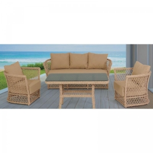 FLEXY RATTAN MALTA 3 LÜ TAKIM (3+1+1) 707 KAHVE