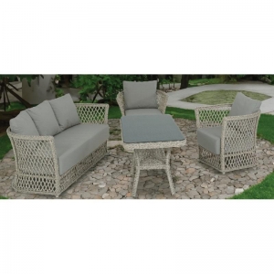 FLEXY RATTAN MALTA 3 LÜ TAKIM (3+1+1) 111 KREM