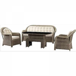 FLEXY RATTAN LYON 3 LÜ MASA TAKIMI (3+1+1) 316 KREM