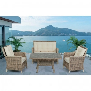 FLEXY RATTAN SANSA 2 Lİ TAKIM (2+1+1) 861 KAHVE