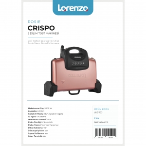 LORENZO - CRİSPO TOST MAKİNESİ 6 DİLİM - ROSIE KL:4