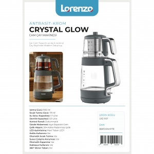 LORENZO - CRYSTAL GLOW CAM ÇAY MAK ANTRASİT KROM KL:4