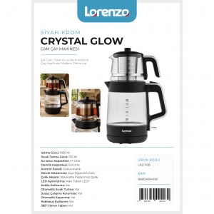 LORENZO - CRYSTAL GLOW CAM ÇAY MAK SİYAH KROM KL:4