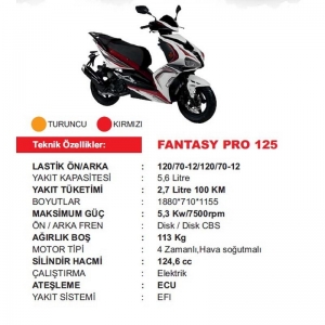 MOTO GUSTO FANTASY PRO 125 MOTOR BEYAZ