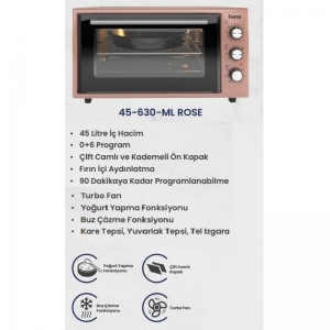 FERRE 45-630-ML 45 LT MİNİ FIRIN ROSE