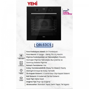 FERRE QBL63CS BASİC SİYAH ANKASTRE FIRIN