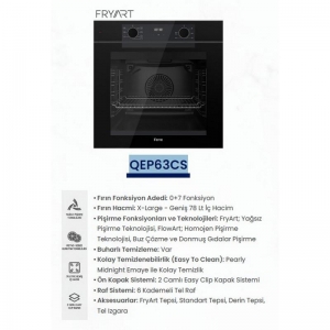 FERRE QEP63CS SİYAH CAM ANKASTRE FIRIN