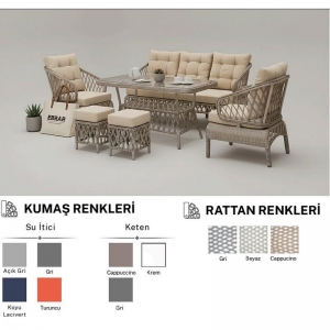 GARDEN EBRAR BEYAZ 3'LÜ TAKIM