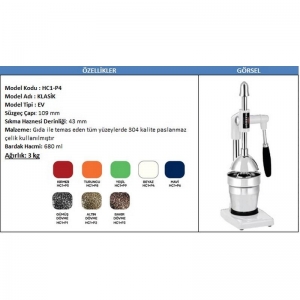 MASKOT HC1-P4 KLASİK EV MEYVE PRESİ