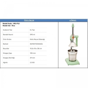 MASKOT HR1-P13 RİVA EV MEYVE PRESİ