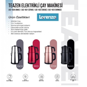 LORENZO TEAZEN ÇELİK ÇAY MAKİNESİ KIRMIZI KL:4