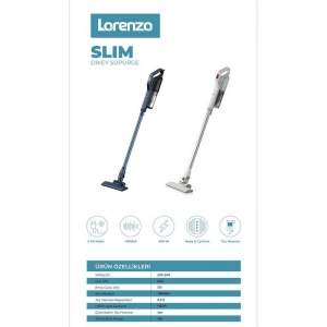 LORENZO SLIM DİKEY KABLOLU SÜPÜRGE MAVİ KL:4