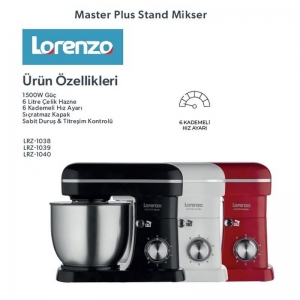 LORENZO MASTERPLUS STAND MIXER KIRMIZI