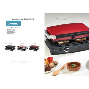 LORENZO TOSTPRO 2000 W 6 DİLİM TOST MAKİNESİ KIRMIZI KL:4