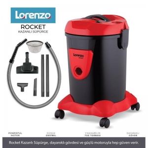 LORENZO - ROCKET TOZ TORBALI SÜPÜRGE KIRMIZI