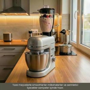 LORENZO - MULTICHEF 3 in 1 HAMUR YOĞURMA BLENDER ET KIYMA MAKİNESİ SİLVER KL:2