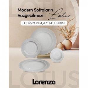 LORENZO LOTUS YEMEK TAKIMI 24 PARÇA KREM KL:1