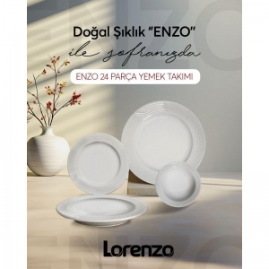 LORENZO ENZO YEMEK TAKIMI 24 PARÇA KREM KL:1