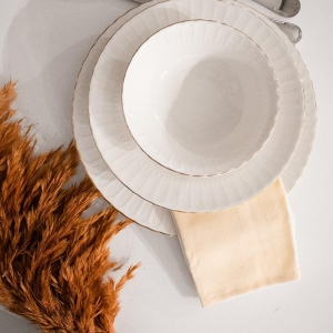 LORENZO SAFİR PASTA TABAK 19 CM GOLD - 6'LI KUTU