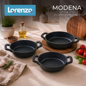 LORENZO - MODENA SAHAN SETİ 3'LÜ 18-20-22 CM KL:10