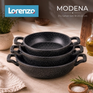 LORENZO - MODENA SAHAN SETİ 3'LÜ 18-20-22 CM KL:10
