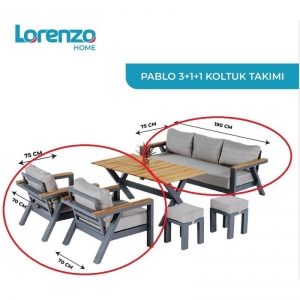 LORENZO HOME PABLO 3+1+1 KOLTUK TAKIMI CAPPUCİNO