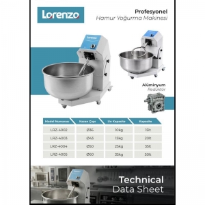 LORENZO - GASTRO HAMUR YOĞURMA MAKİNESİ 35 KG UN - 50 KG KAP. 