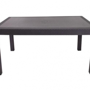 MANDELLA - 90X150 SHOW RATTAN MASA  (CAMSIZ) - EKO ANTRASİT