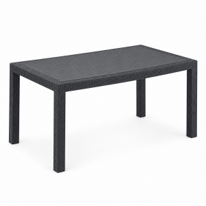 MANDELLA - 90X150 SHOW RATTAN MASA  (CAMSIZ) - EKO ANTRASİT