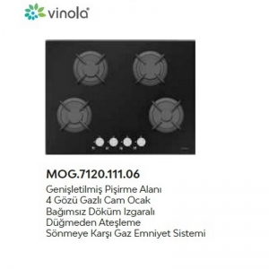 VİNOLA ANKASTERE CAM OCAK 70 CM SİYAH