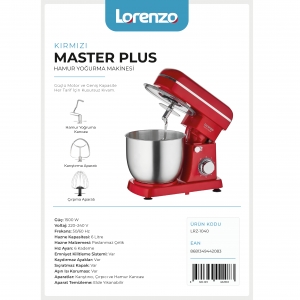 LORENZO - MASTERPLUS STAND MIXER KIRMIZI KL:2