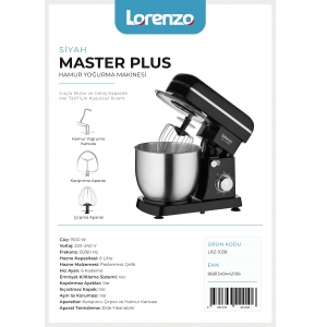 LORENZO - MASTERPLUS STAND MIXER SİYAH KL:2