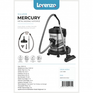 LORENZO - MERCURY METAL KAZANLI SÜPÜRGE SİLVER KL:1