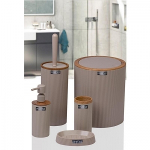 OKYANUS MİNA YUVARLAK ÇİZGİLİ 5'Lİ BANYO SETİ 