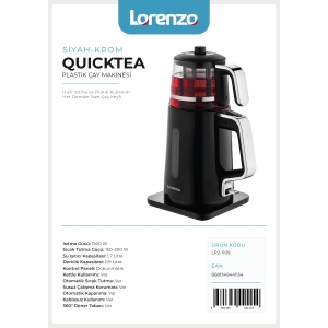 LORENZO - QUICKTEA PLASTİK ÇAY MAK SİYAH KROM KL:4
