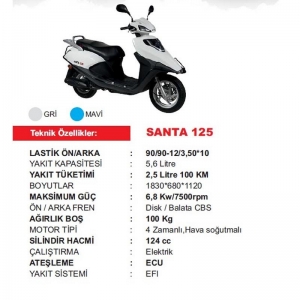 MOTO GUSTO SANTA 125 MOTOR BEYAZ