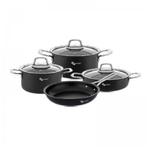 HASCEVHER VERONİCA 7 PRÇ NONSTİCK UYGAR SWİSS TENCERE SETİ (18/22TEN/26KAR/26TV) SİYAH