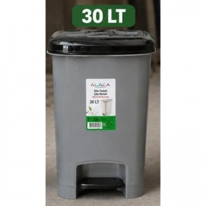 ALACA - 30 LT PEDALLI SLİM ÇÖP KOVASI GRİ KL:12 - (1 PALET 13 KOLİ)