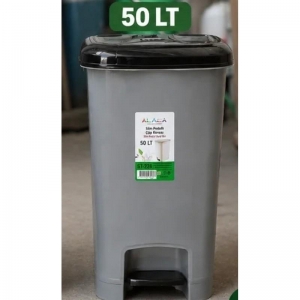 ALACA - 50 LT PEDALLI SLİM ÇÖP KOVASI GRİ KL:6 - (1 PALET 14 KOLİ)